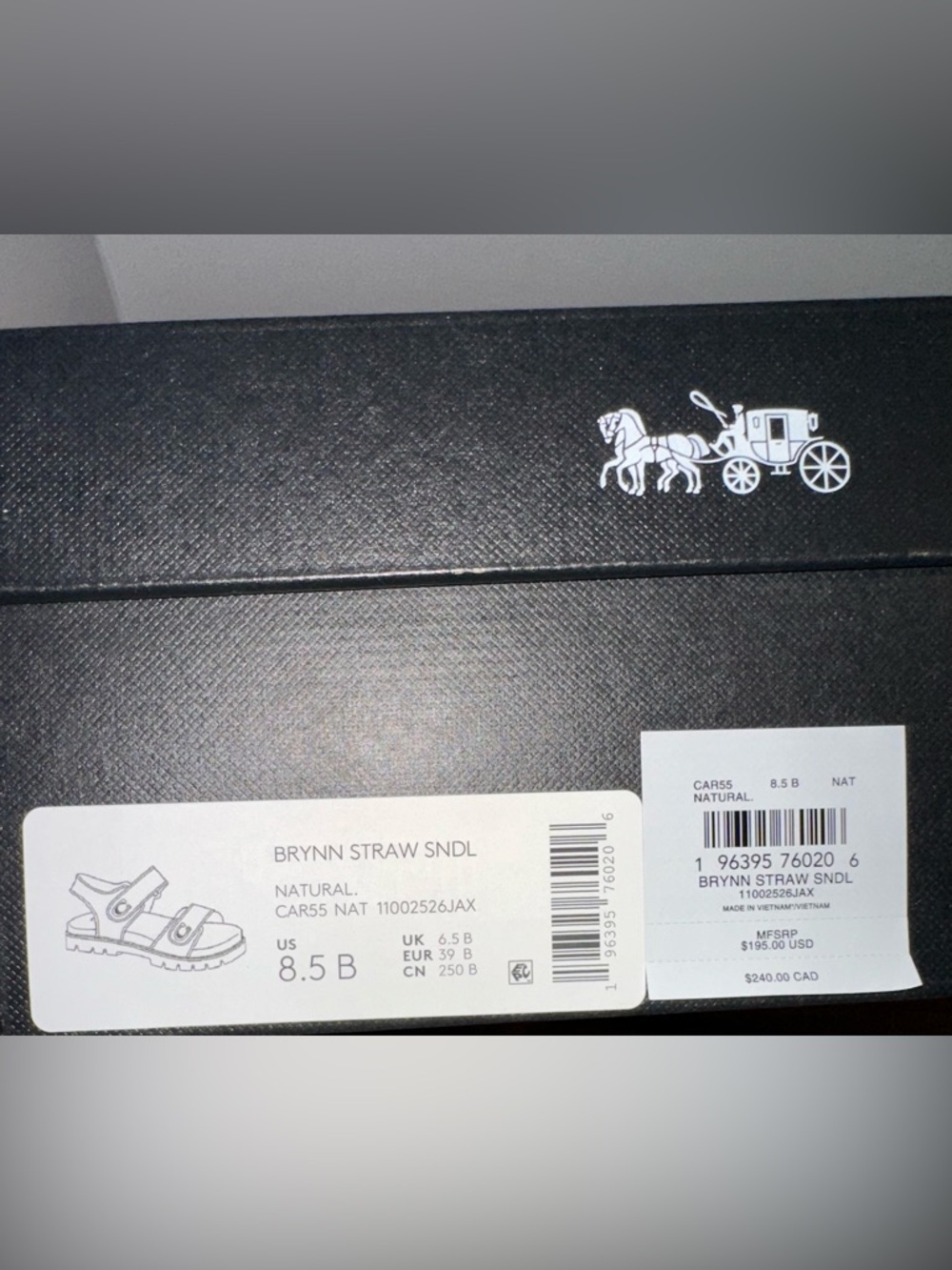 Coach Tan Brynn straw sandals with Gold Hardware - Picture 8 of 8